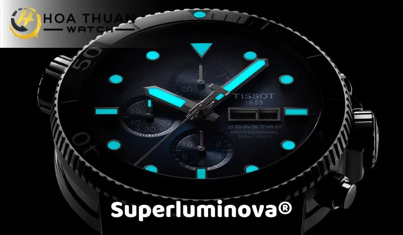 Đồng hồ Tissot lộ cơ sử dụng vật liệu SuperLuminova®