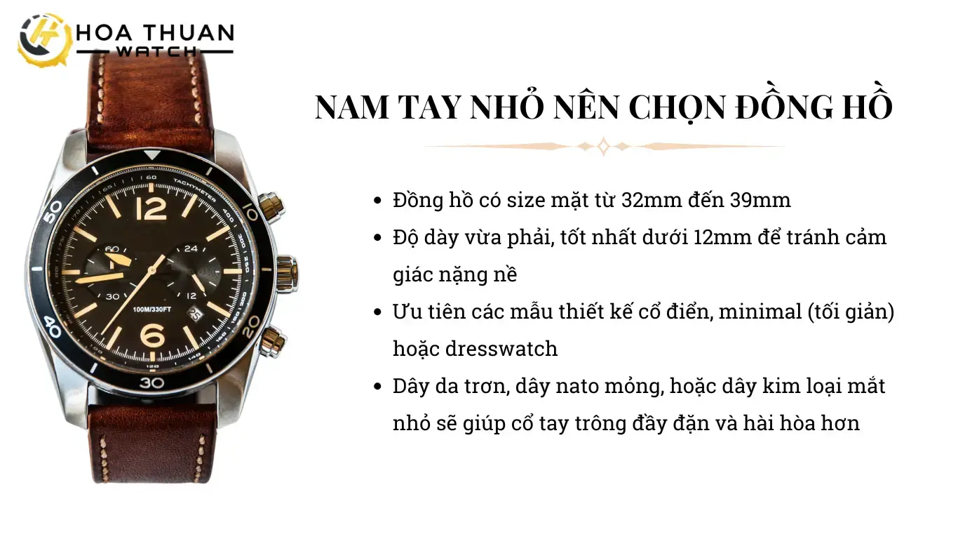Tiêu chí chọn đồng hồ cho nam tay nhỏ