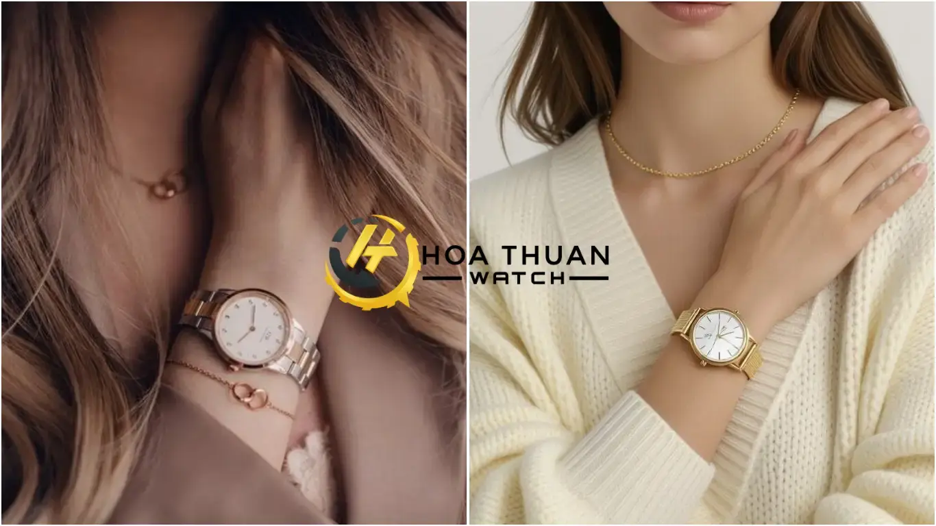 Phối đồng hồ với vòng cổ và lắc tay