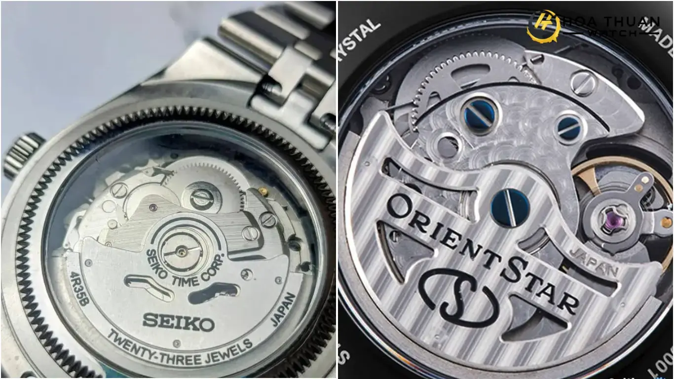 Bộ máy của đồng hồ Seiko và Orient